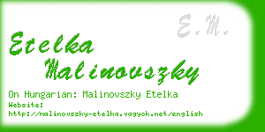 etelka malinovszky business card